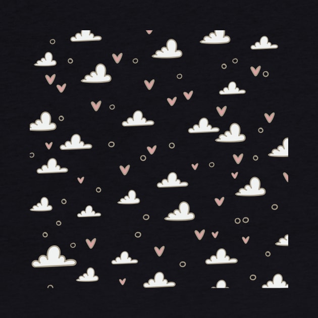 Heart and Cloud Pattern by LineXpressions